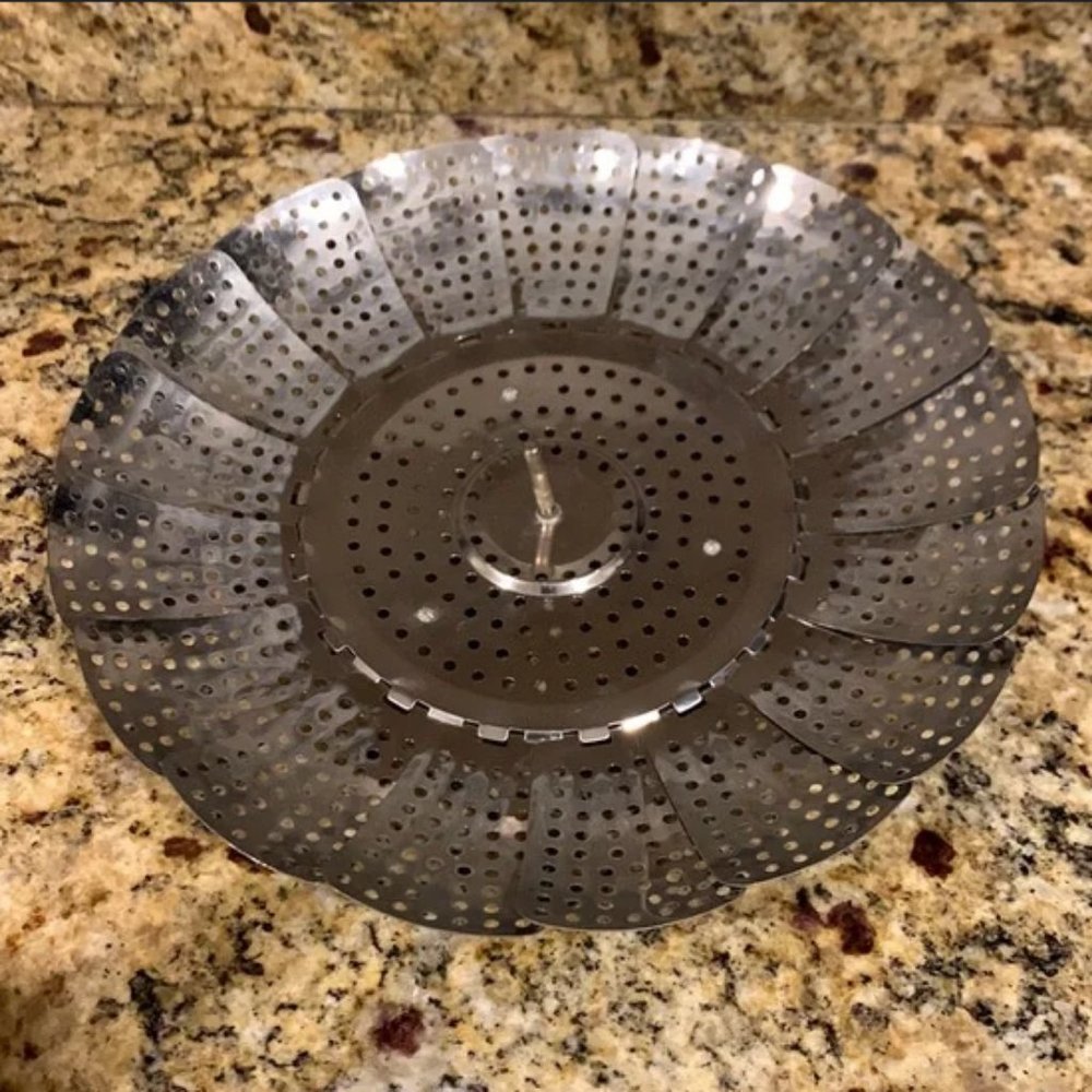 large stainless steel steamer basket